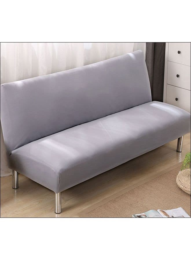 Simple And Decorative Armless Sofa Slipcover Grey One Size