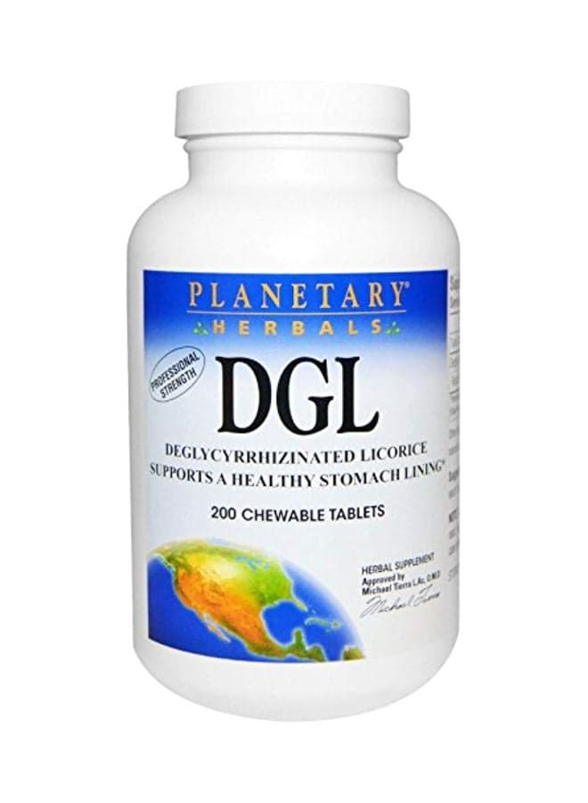 DGL Deglycyrrhizinated Licorice Herbal Supplement - 200 Tablets