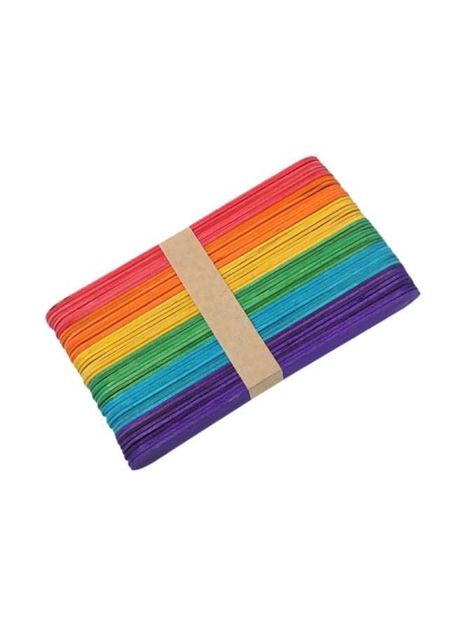 50-Piece Wooden Craft Stick Set Multicolour