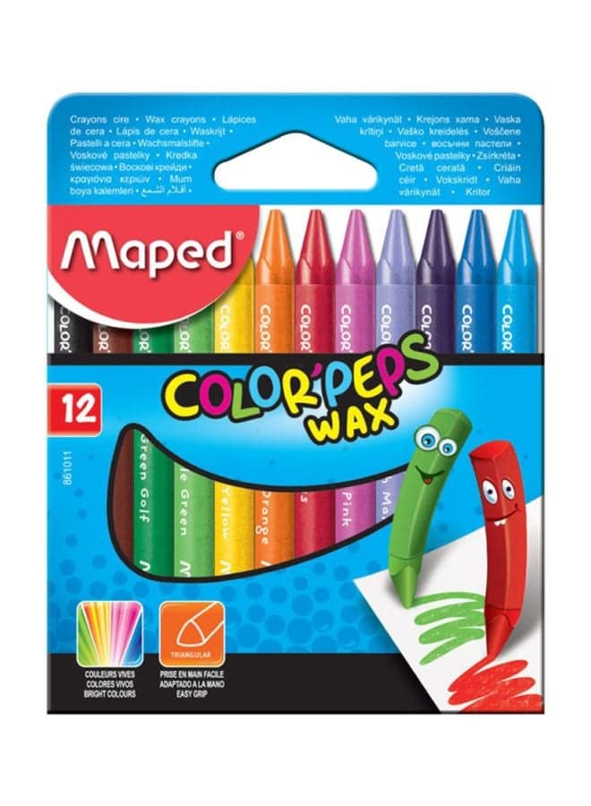 12-Piece Colour Peps Wax Crayons Multicolour