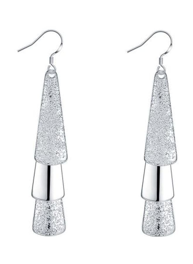 Silver Plated Three Geometric Design Earrings