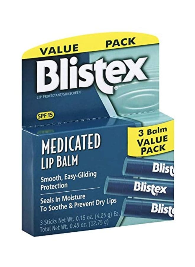 3-Piece Medicated Lip Balm Set SPF 15