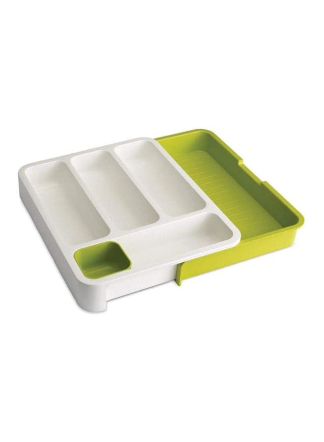 Adjustable Kitchen Drawer Organizer White/Green 29x37.5x6cm