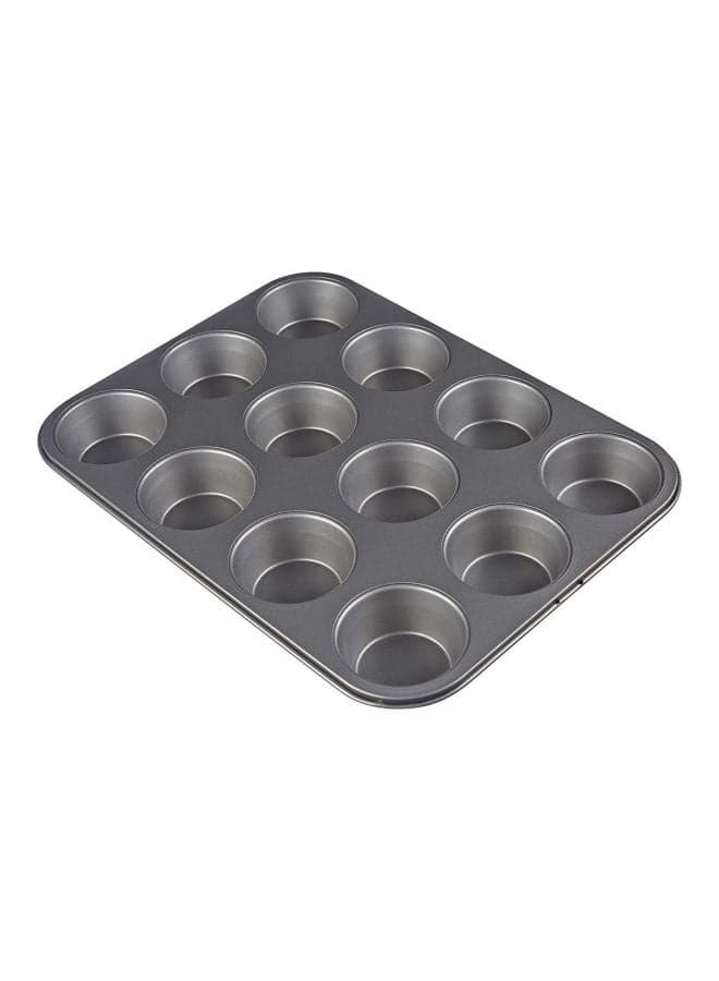 12-Cup Non-Stick Cake Mold Grey