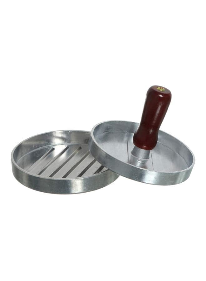 Round Shaped Burger Press Silver/Brown