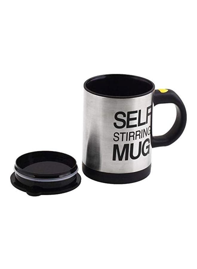 Self Stirring Printed Mug Black/Silver