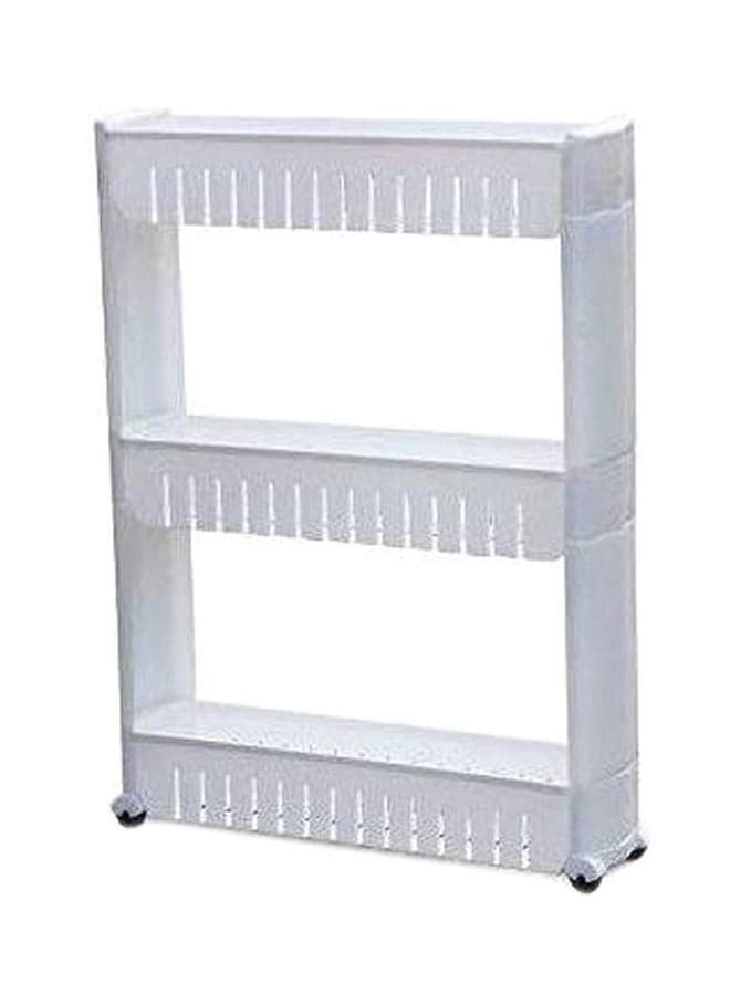 3-Shelves Storage Rack White 72x13x55cm