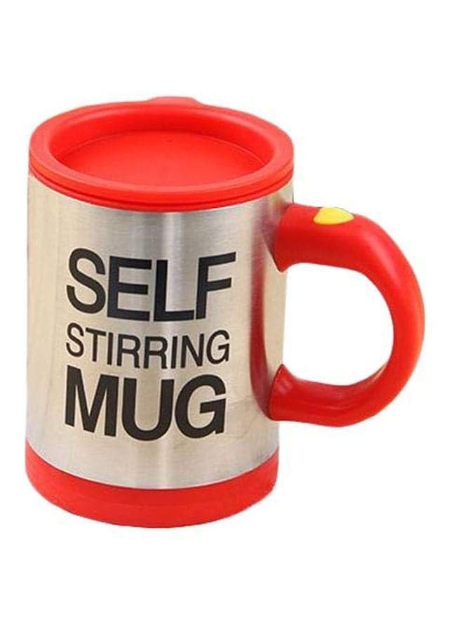 Self Stirring Mug Silver/Red/Black