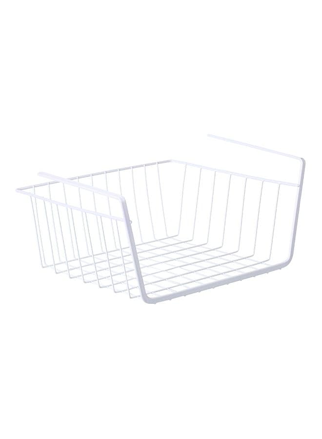 Metal Wire Under Shelf Hanging Storage Basket Black 32 x 15.7 x 25.7cm