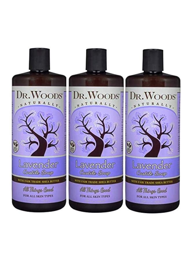 3-Piece Pure Lavender Castile Soap with Organic Shea Butter