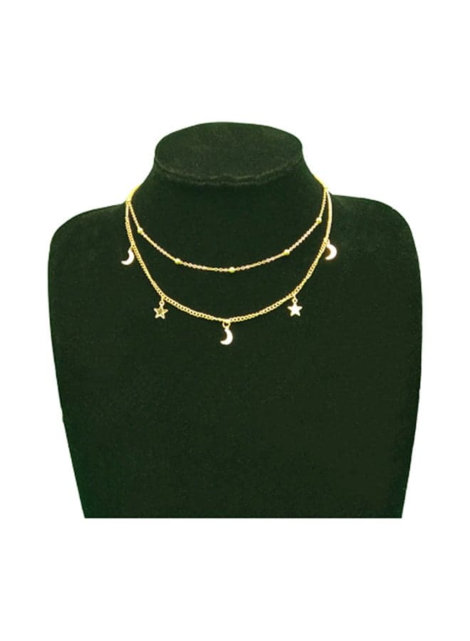 4-Piece Moon & Star Feather Pendant Fashion Exquisite Necklace Set