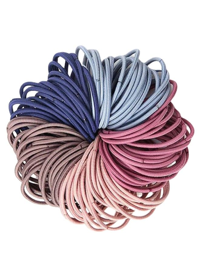 100-Piece Elastic Band Set Multicolour 4.5cm