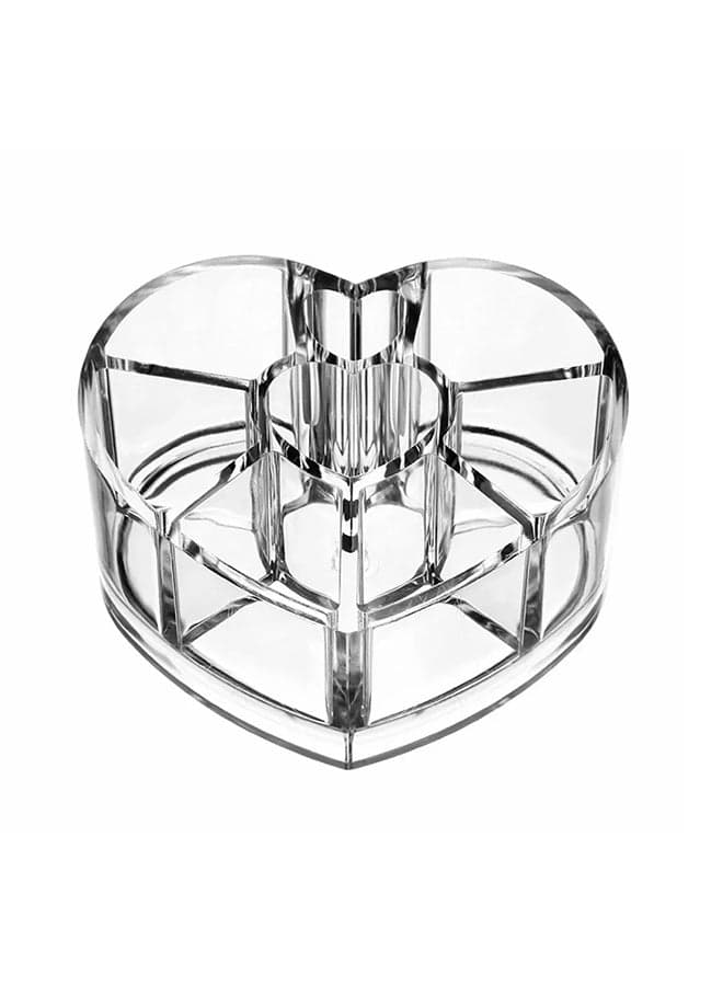 Heart-Shape Cosmetic Makeup Brush Organizer Clear