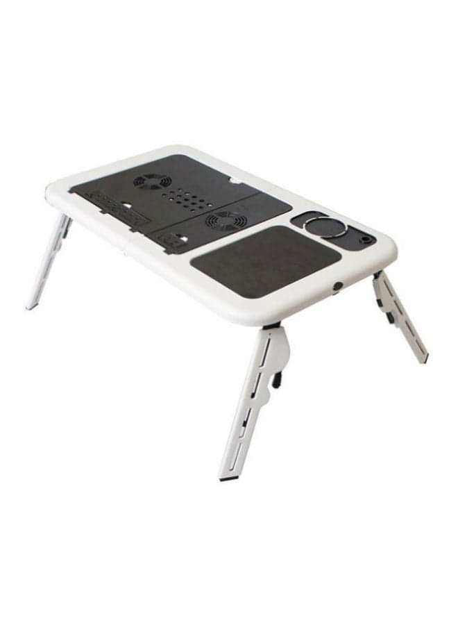 Portable Laptop Table With Cooling Fan Black/White