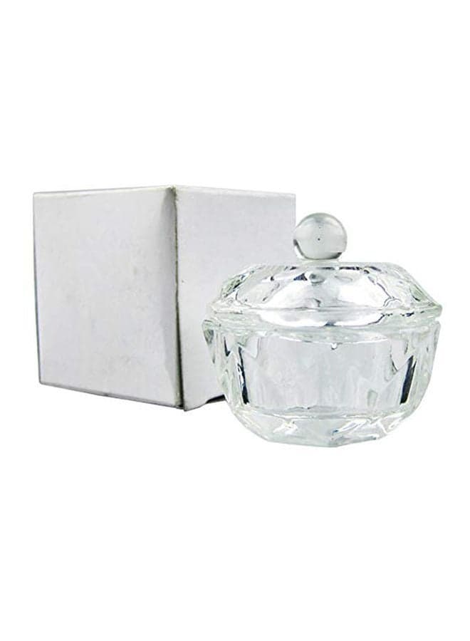 2-Piece Nail Art Glass Bowl With Lid Clear