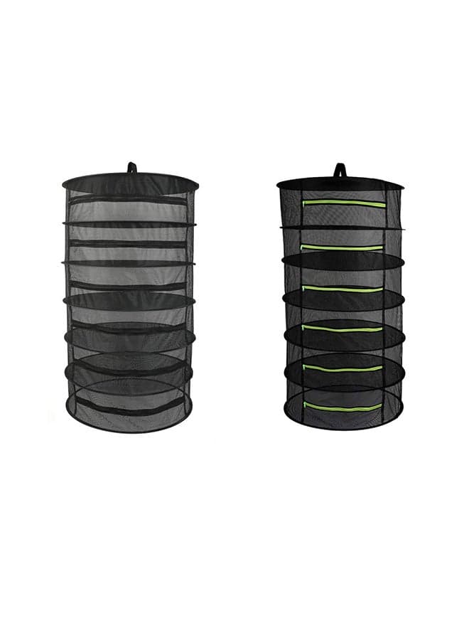 6 Layers Hanging Herb Drying Net Dryer Bag With Zipper Black 22X8X22kg