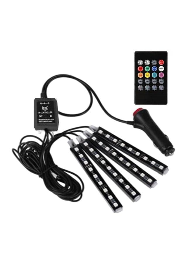 4 LED Interior Car Lighting Strip With IR Remote