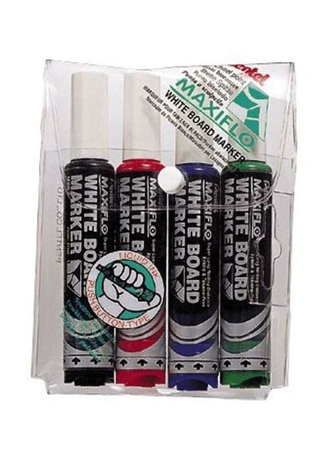 4-Piece Maxiflo Whiteboard Erasable Markers Multicolour