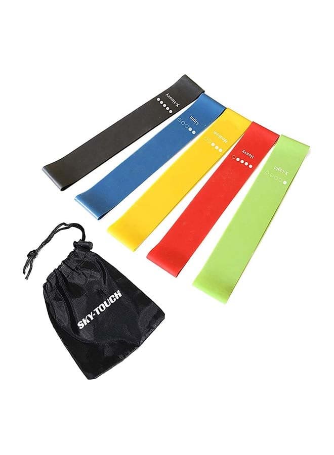 Set of 5 Exercise Resistance Bands With Bag