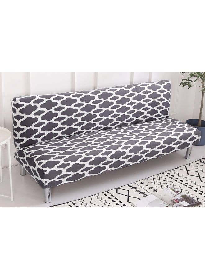 Modern Printed Comfortable Sofa Slipcover Grey/White 155-185cm