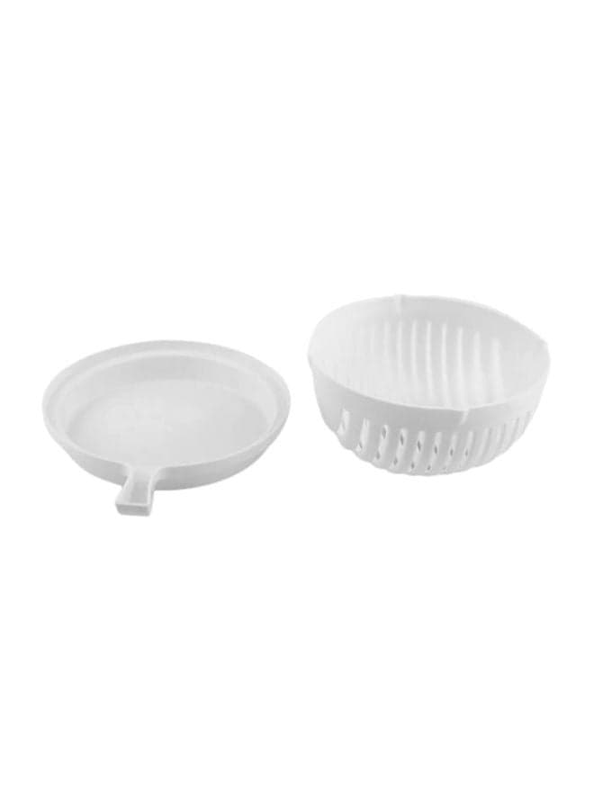 Salad Cutter Bowl White 22.5x18x10cm
