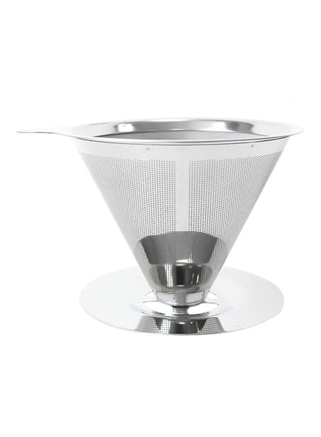 Stainless Steel Coffee Filter With Cup Stand Silver 13x7x10cm