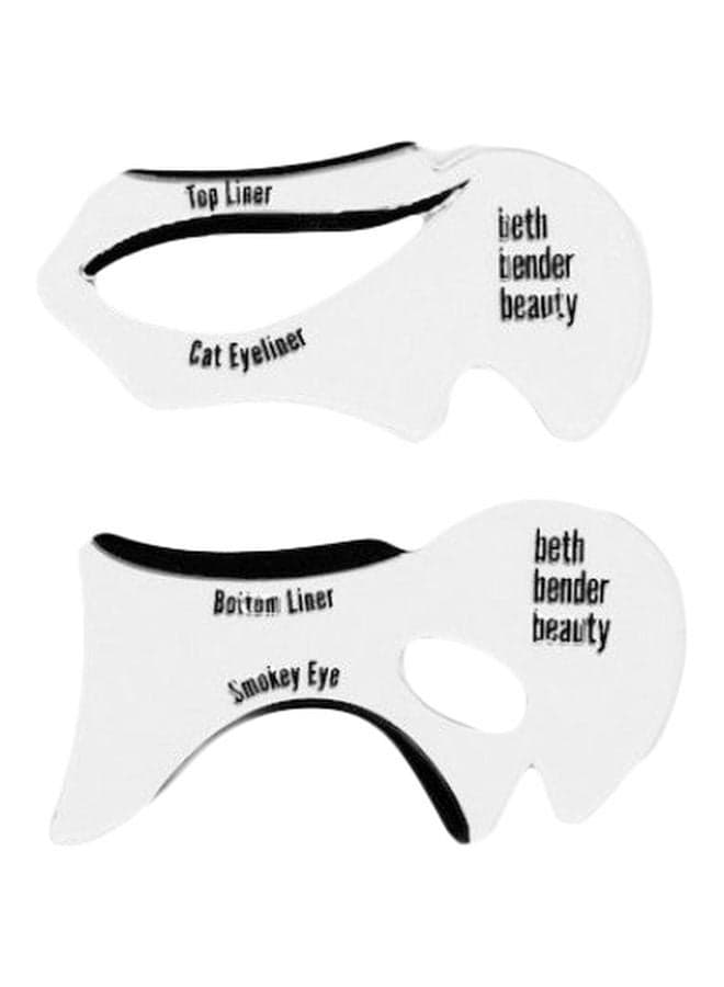 2-Piece Cat Eyeliner And Eyeshadow Makeup Stencil Kit White/Black