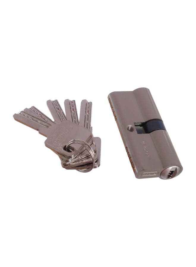 Cylinder Lock With Keys Silver 7cm