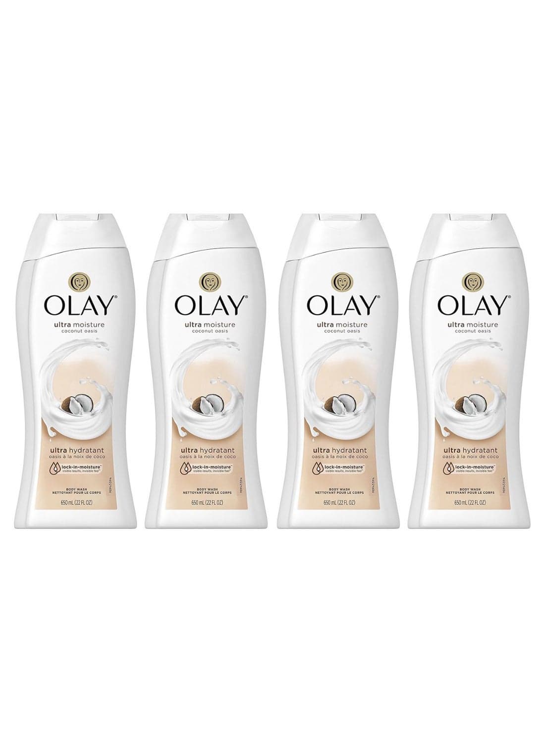 Pack Of 4 Ultra Moisture Coconut Oasis Body Wash 650ml