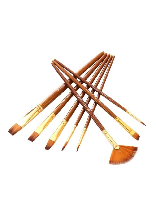 10-Piece Paint Brushes Set Brown