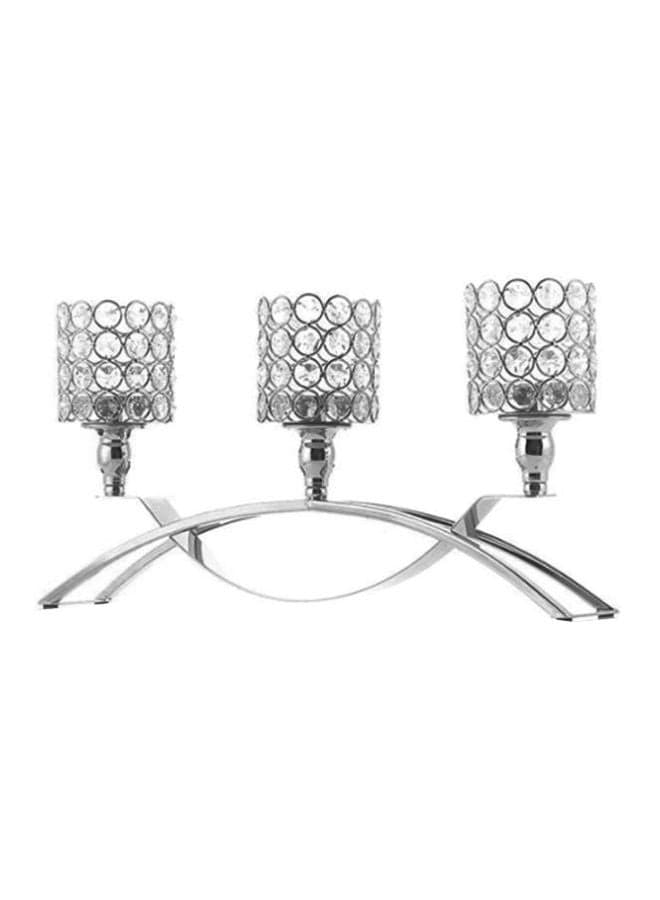 3-Piece Candle Holder Silver 42x22centimeter