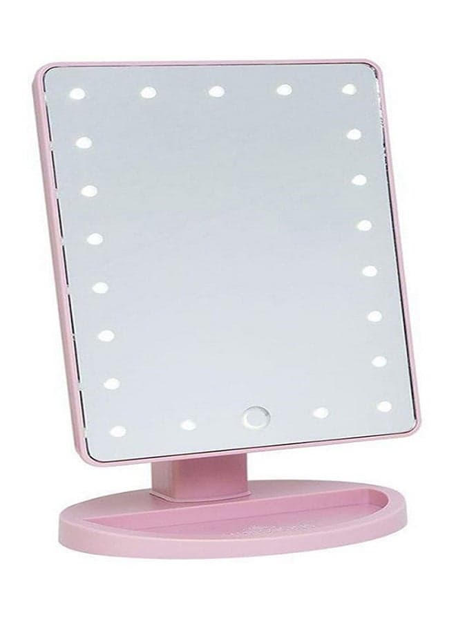 Adjustable LED Touch Screen Makeup Mirror Pink