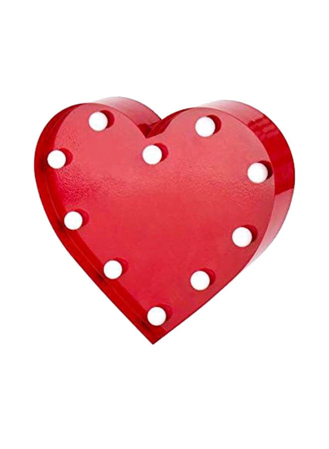 Metal Heart With LED Lights For Home Décor Red 30x30cm