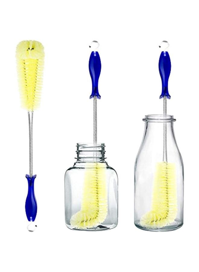 Bottle Cleaning Brush Blue/Silver/Yellow 17x2.5x1.8inch