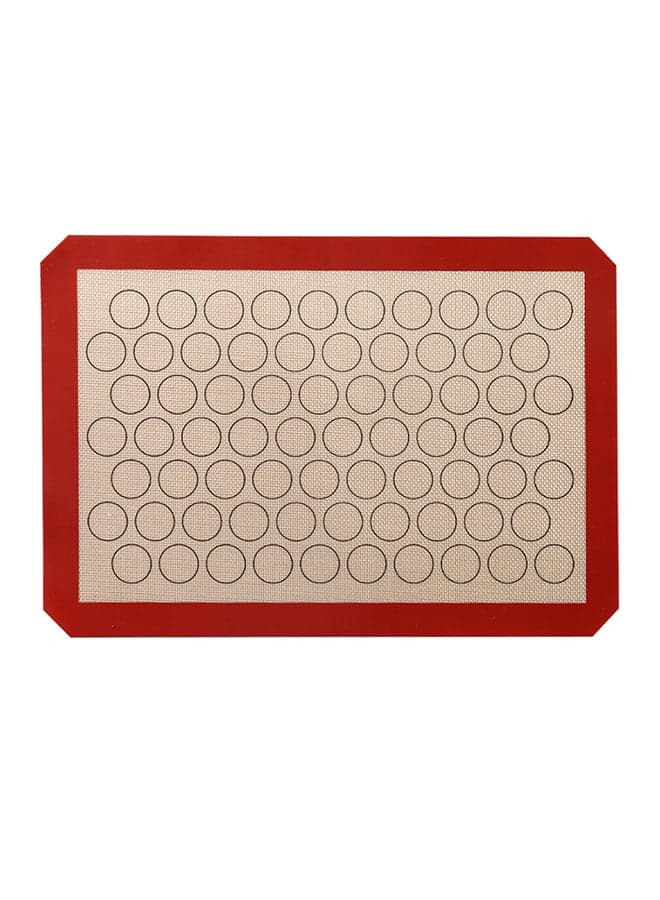 Reusable Silicone Macaron Baking Mat Red/Beige 42 x 1 x 29.5cm