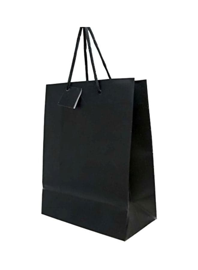 10-Piece Paper Gift Bag Set 8x4x10 inch Black