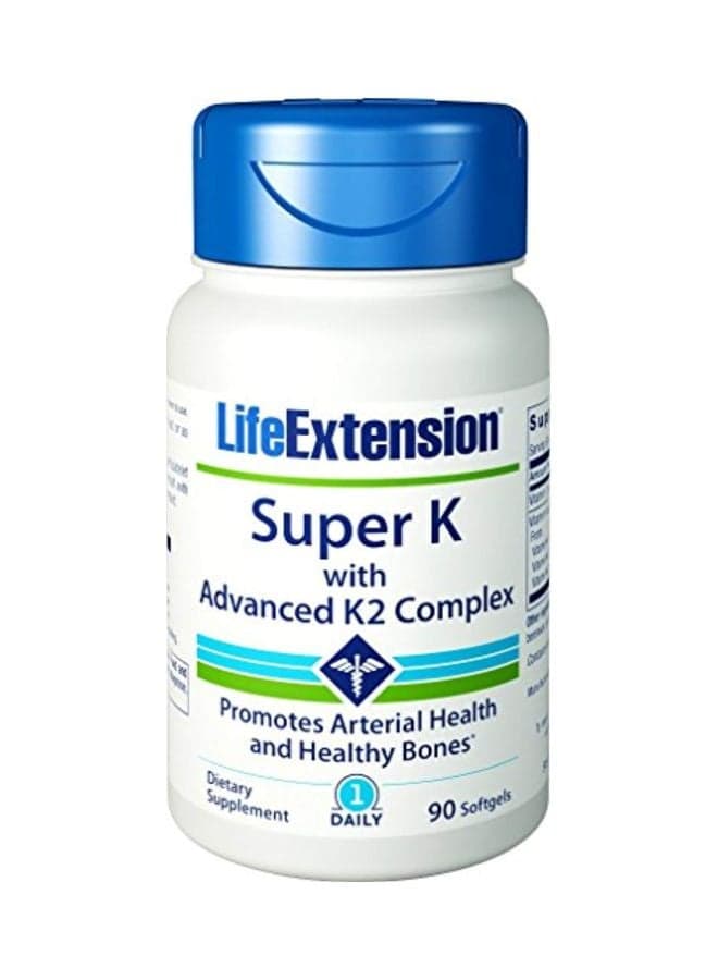 Super K With Advanced K2 Dietary Supplement - 90 Softgels
