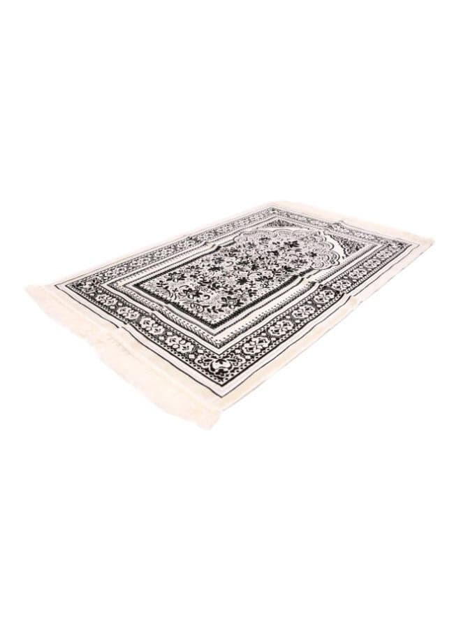 Velvet Turkish Prayer Mat Black/White 80x120cm