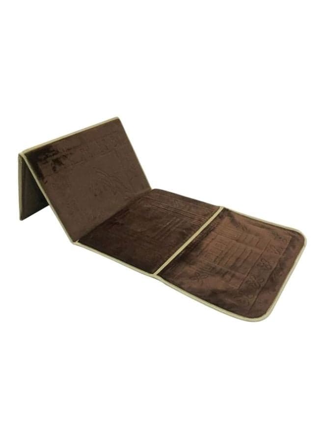2 In 1 Foldable Prayer Mat With Backrest Brown 54x114cm