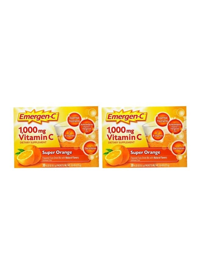 Pack Of 2 Emergen-C Vitamin Supplement - Super Orange