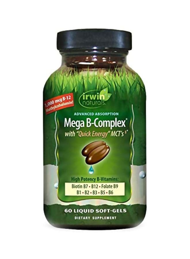 Mega B Complex 1,000 MCG Dietary Supplement - 60 Softgels