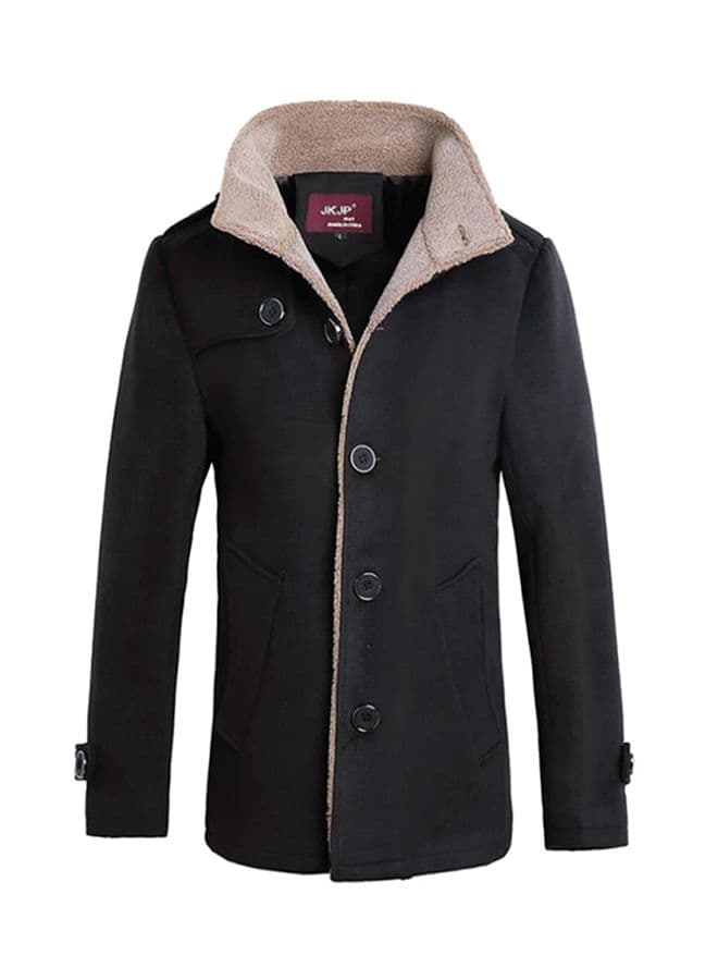 Long Sleeve Collared Coat Black
