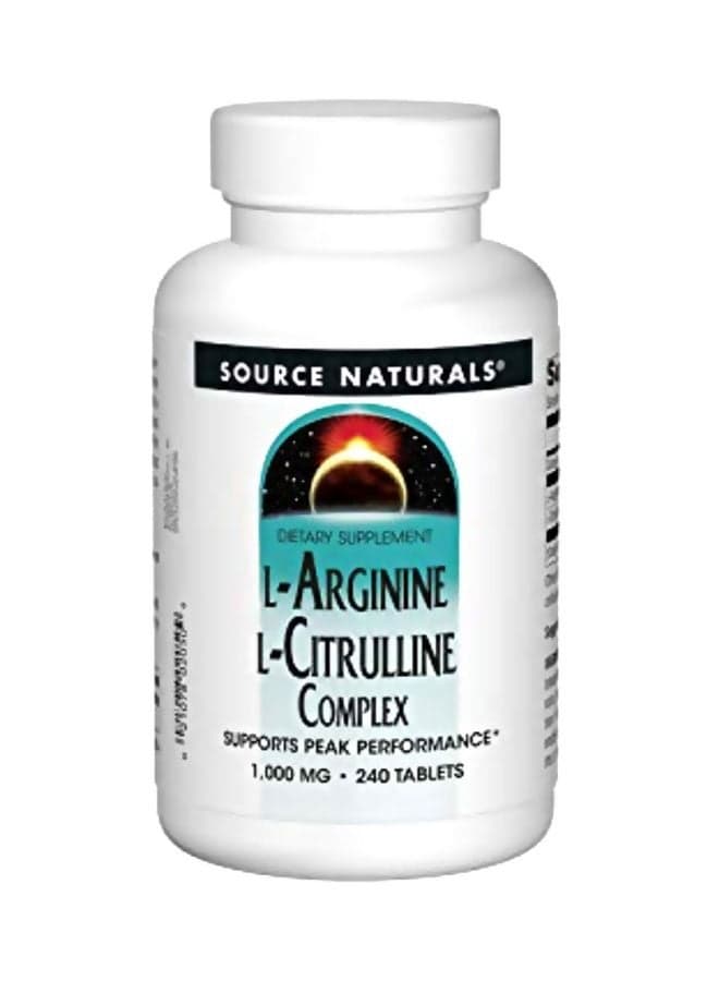 L-Arginine L-Citrulline Complex 1000mg Dietary Supplement - 240 Tablets