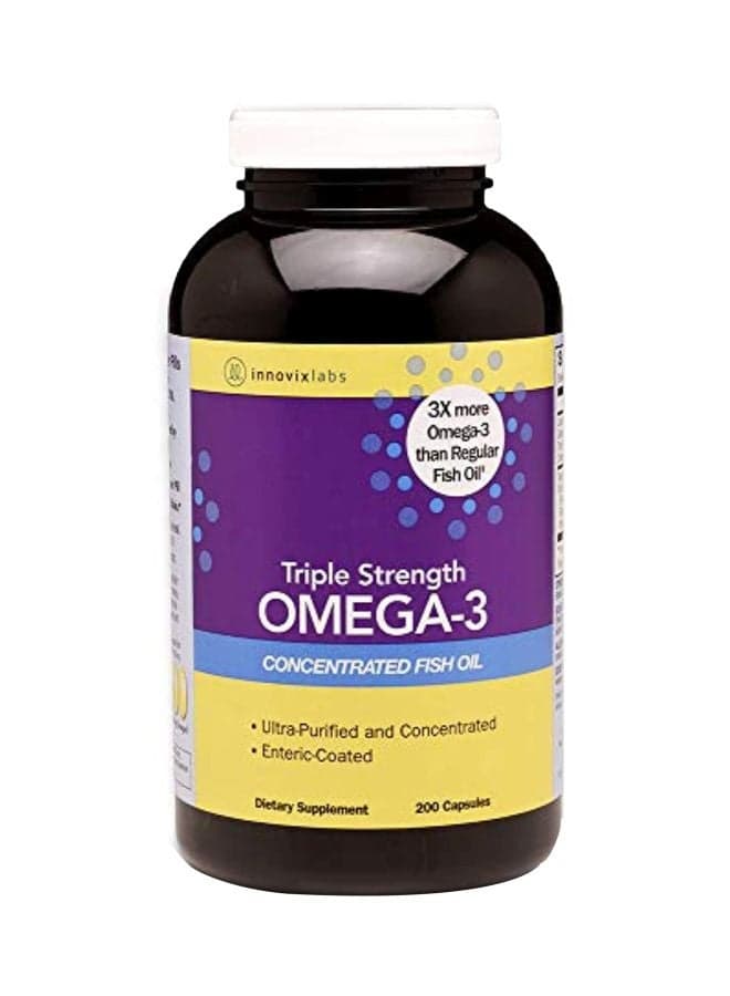 Triple Strength Omega-3 Concentrated Fish Oil - 200 Capsules
