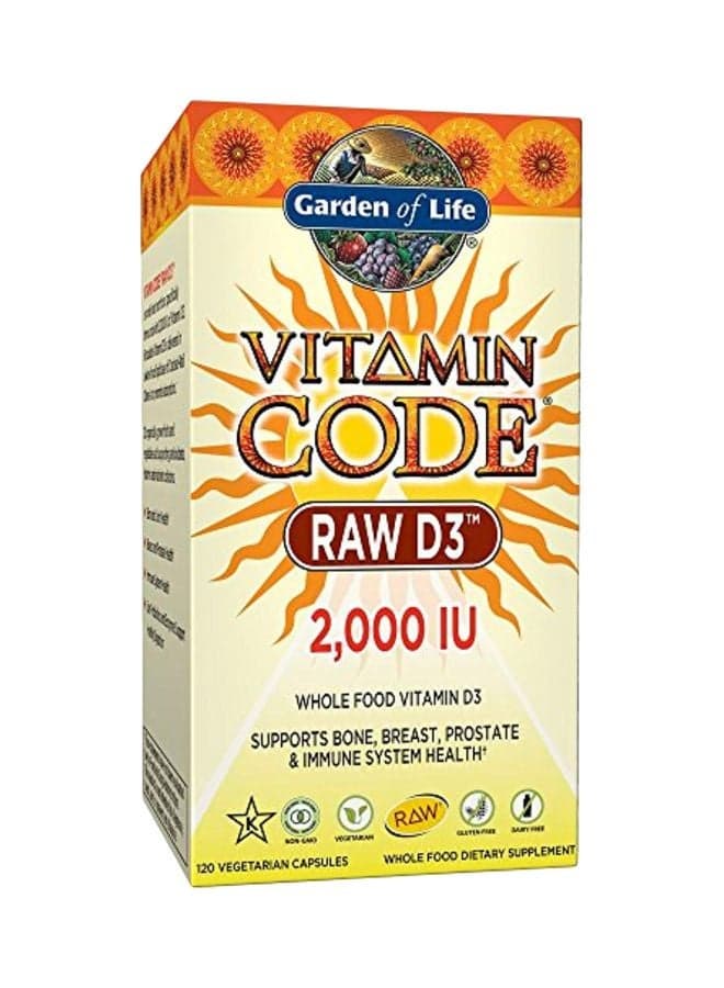 Vitamin Code Raw D3 2000 IU Whole Food Dietary Supplement - 120 Vegetarian Capsules