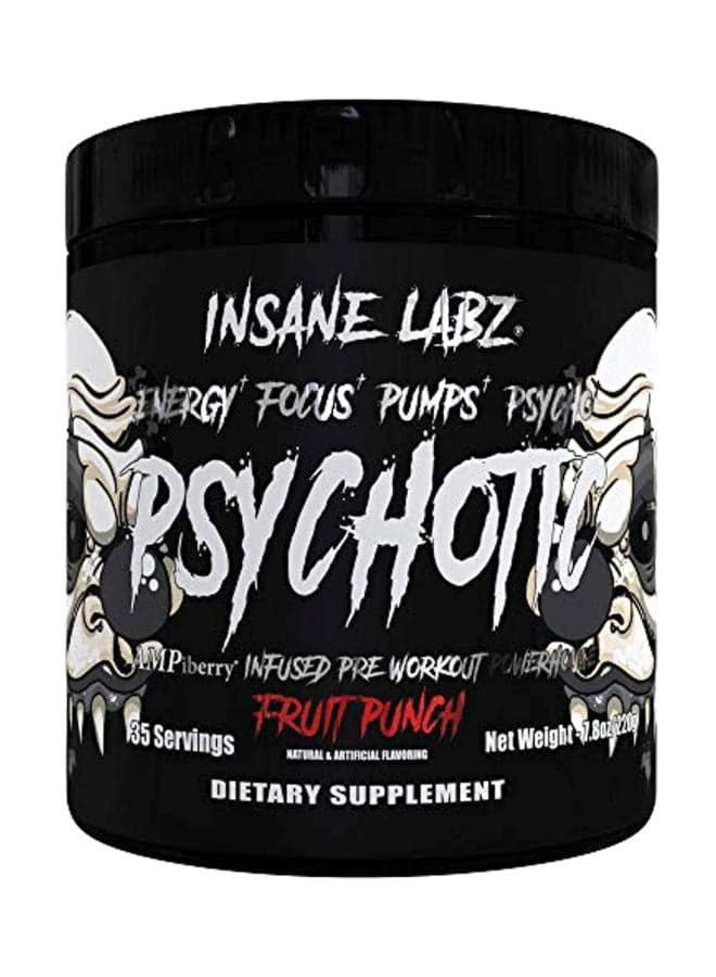 Psychotic Mid Stimulant Black Edition Pre Workout Powder - Fruit Punch 220g
