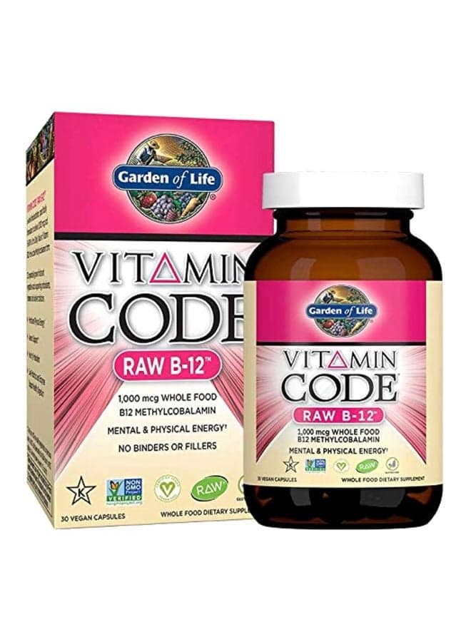 Vitamin Code Raw B12 Whole Food 1000mcg Dietary Supplement - 30 Capsules