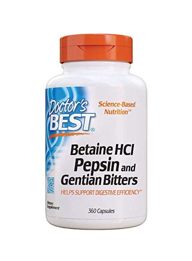 Betaine HCI Pepsin And Gentian Bitters Dietary Supplement - 360 Capsules