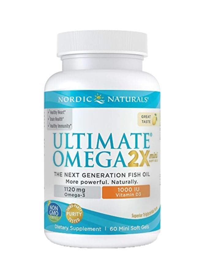 Ultimate Omega 2X D3 1120 mg Dietary Supplement - 60 Mini Softgels