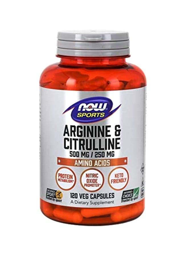 Arginine And Citrulline Amino Acid - 120 Veg Capsules